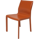 Colter Armless Dining Chair in Ochre Leather